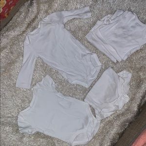 0-3/3months white baby shirts